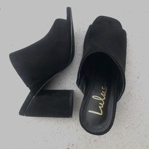 Suede Black Mules